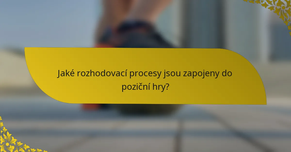 Jaké rozhodovací procesy jsou zapojeny do poziční hry?
